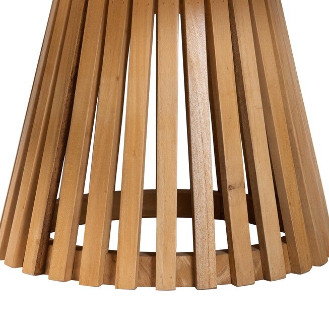 Caribic Modern Slatted Acacia Wood Coffee Table, NATURAL BROWN, alternate image number null