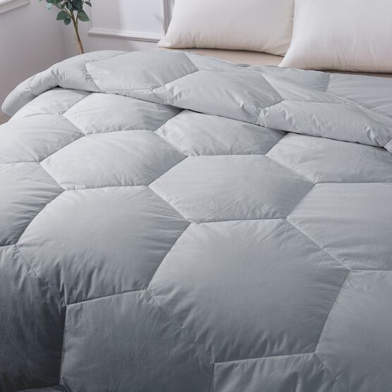 Honeycomb Stitch Down Alternative Comforter, Glacier Grey, , on-hover image number null