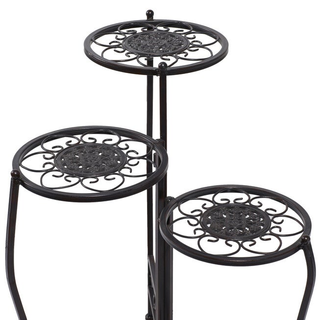 Set Of 3 Brown Metal Traditional Plantstand, , alternate image number 6