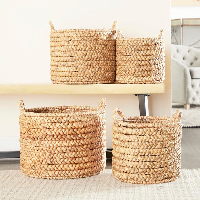 Set Of 4 Brown Sea Grass Coastal Storage Basket Storage Basket, , alternate image number null