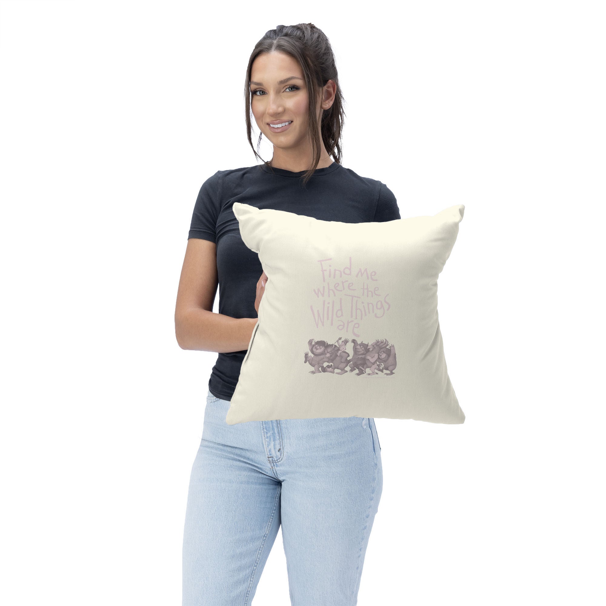 Warner Bros. Where the Wild Things Are Find Me Pink Throw Pillow 18X18 Inches, TAN, on-hover image number 1