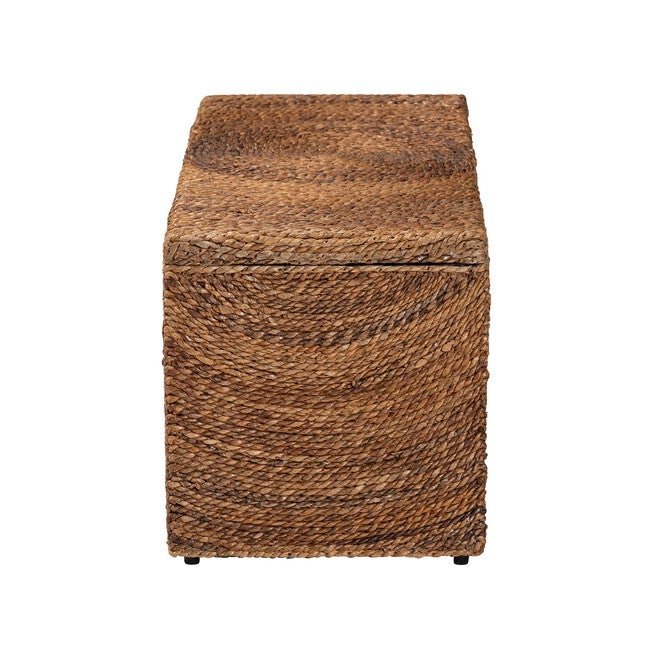 Verino Handwoven Seagrass Storage Bench, NATURAL BROWN, alternate image number null