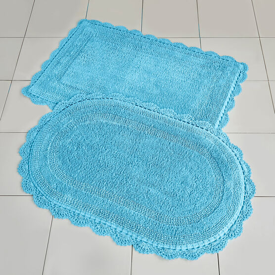 Oval Crochet Bath Rug, , on-hover image number null
