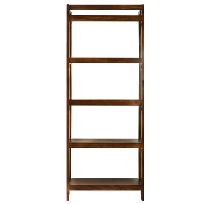 Stratford 5-Shelf Folding Bookcase-Warm Brown, , alternate image number 3
