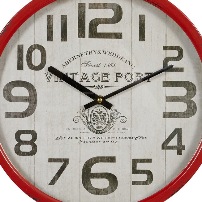 Red Farmhouse Metal Wall Clock, , alternate image number 5