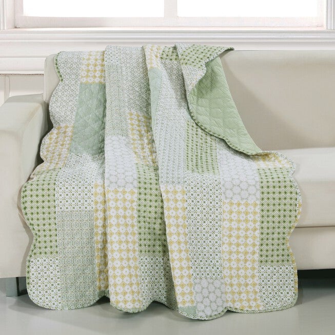 Juniper Quilted Throw Blanket, SAGE, hi-res image number 0