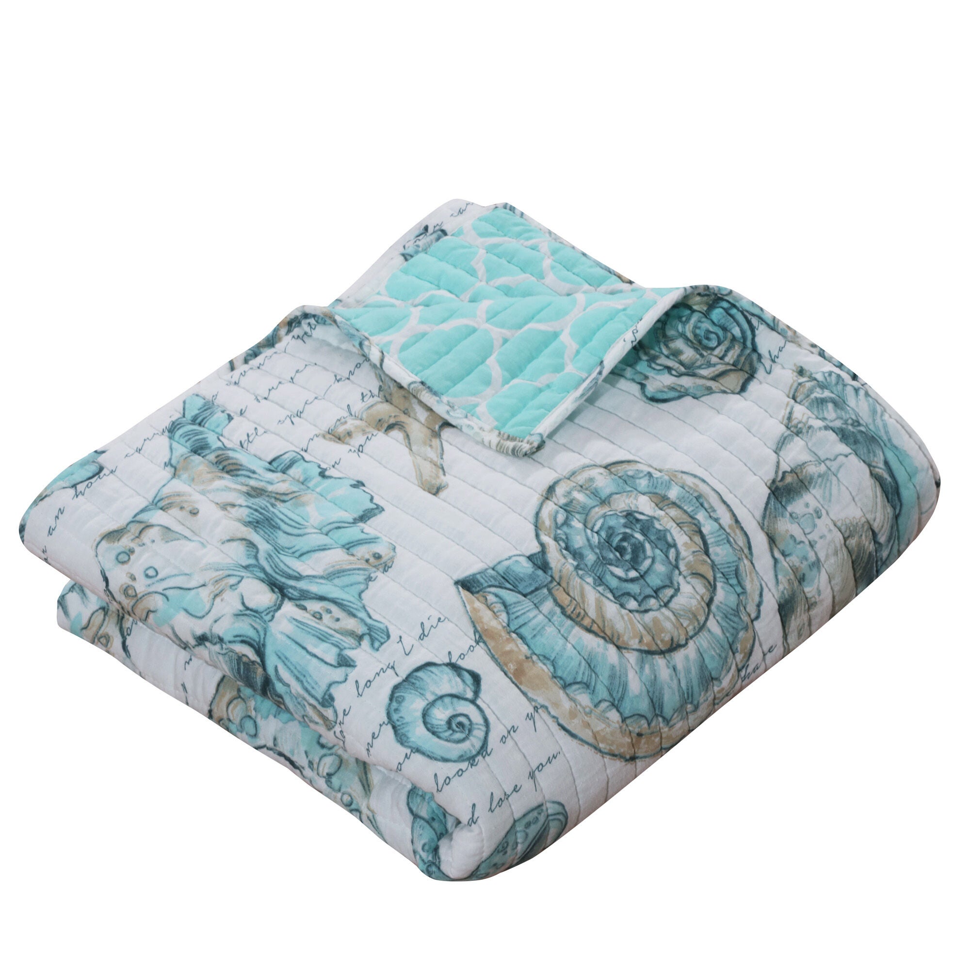 Cruz Coastal Quilted Throw Blanket, WHITE, alternate image number 1