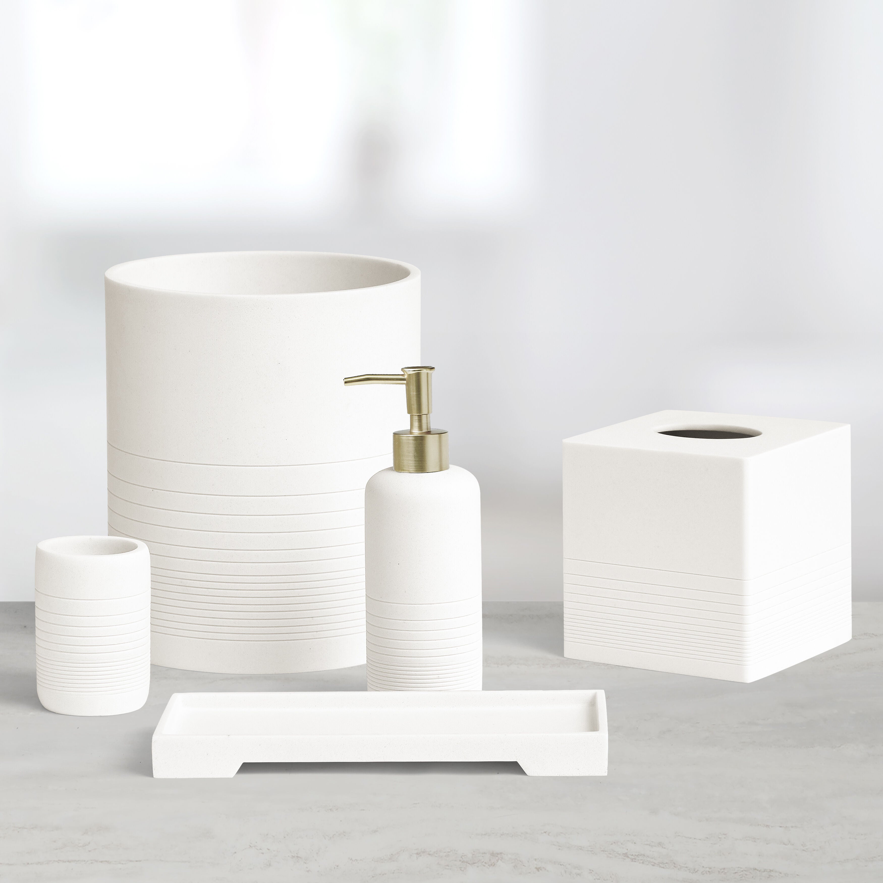 REVERIE BATH ACCESSORIES TRAY, WHITE, alternate image number 1