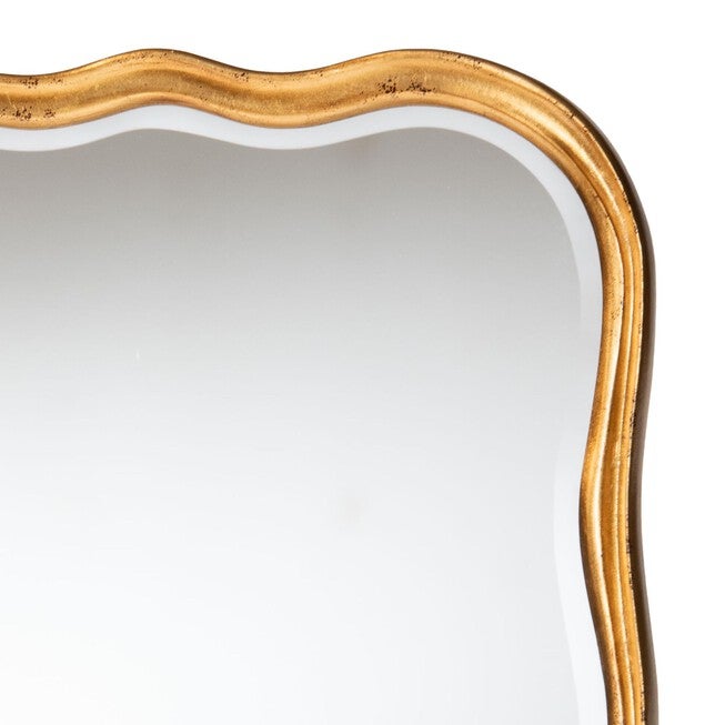 Fredrika Antique Goldleaf Scalloped Wood Accent Wall Mirror, ANTIQUE, alternate image number null