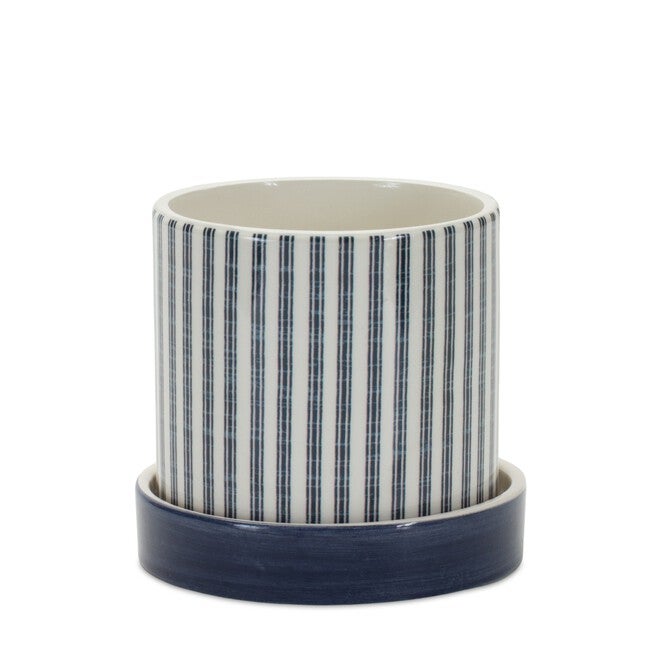 Container (Set of 2) 4.5 inchesD x 4.25 inchesH, 5.25 inchesD x 5.25 inchesH Dolomite, BLUE/WHITE, alternate image number null