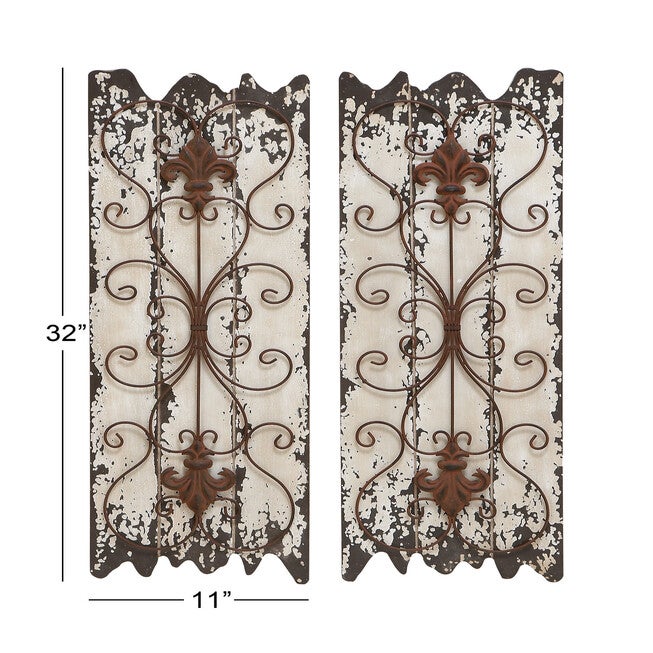 Set Of 2 White Wood Rustic Wall Décor, , alternate image number 11