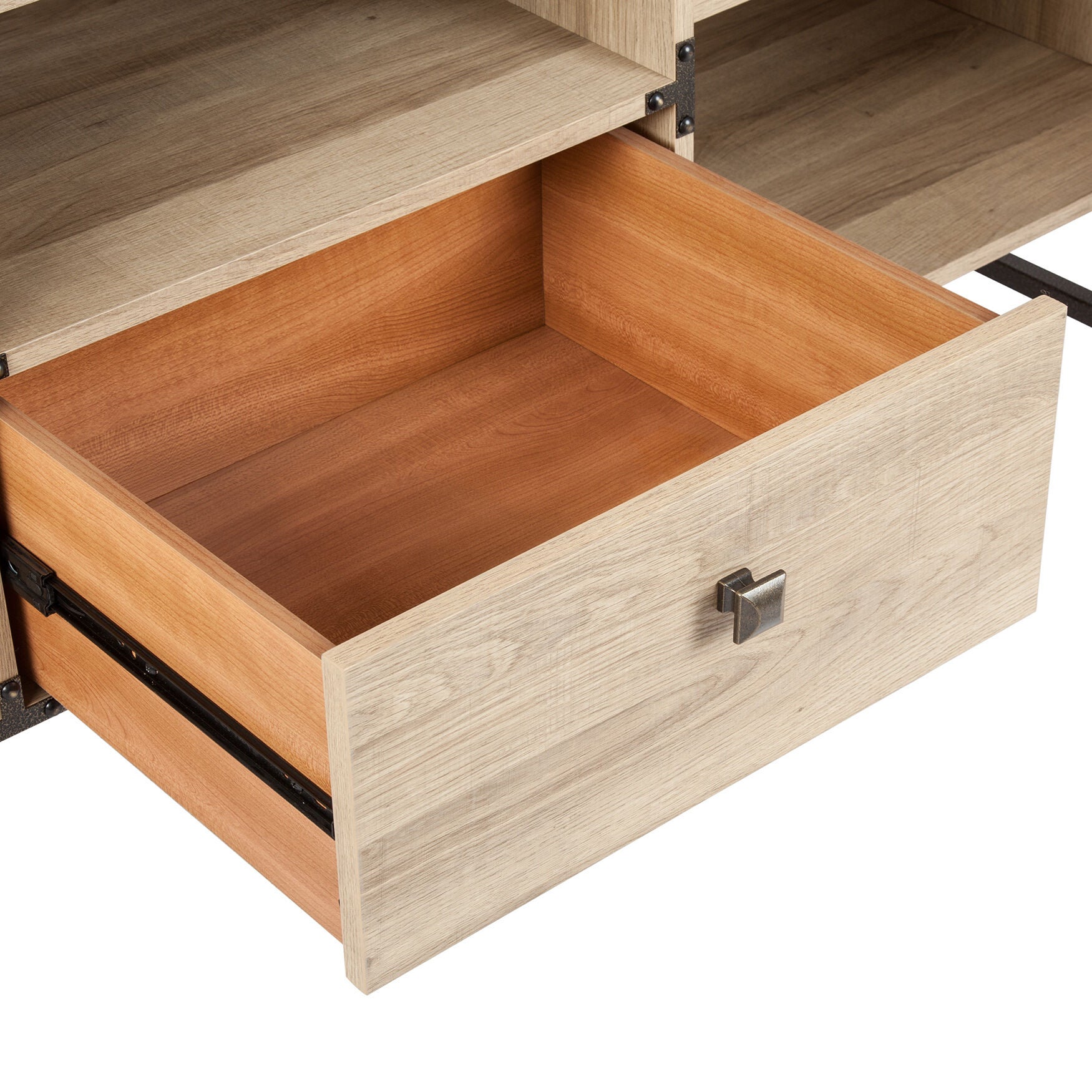 Langer Light Oak Media Console with Storage, Light Oak King Size