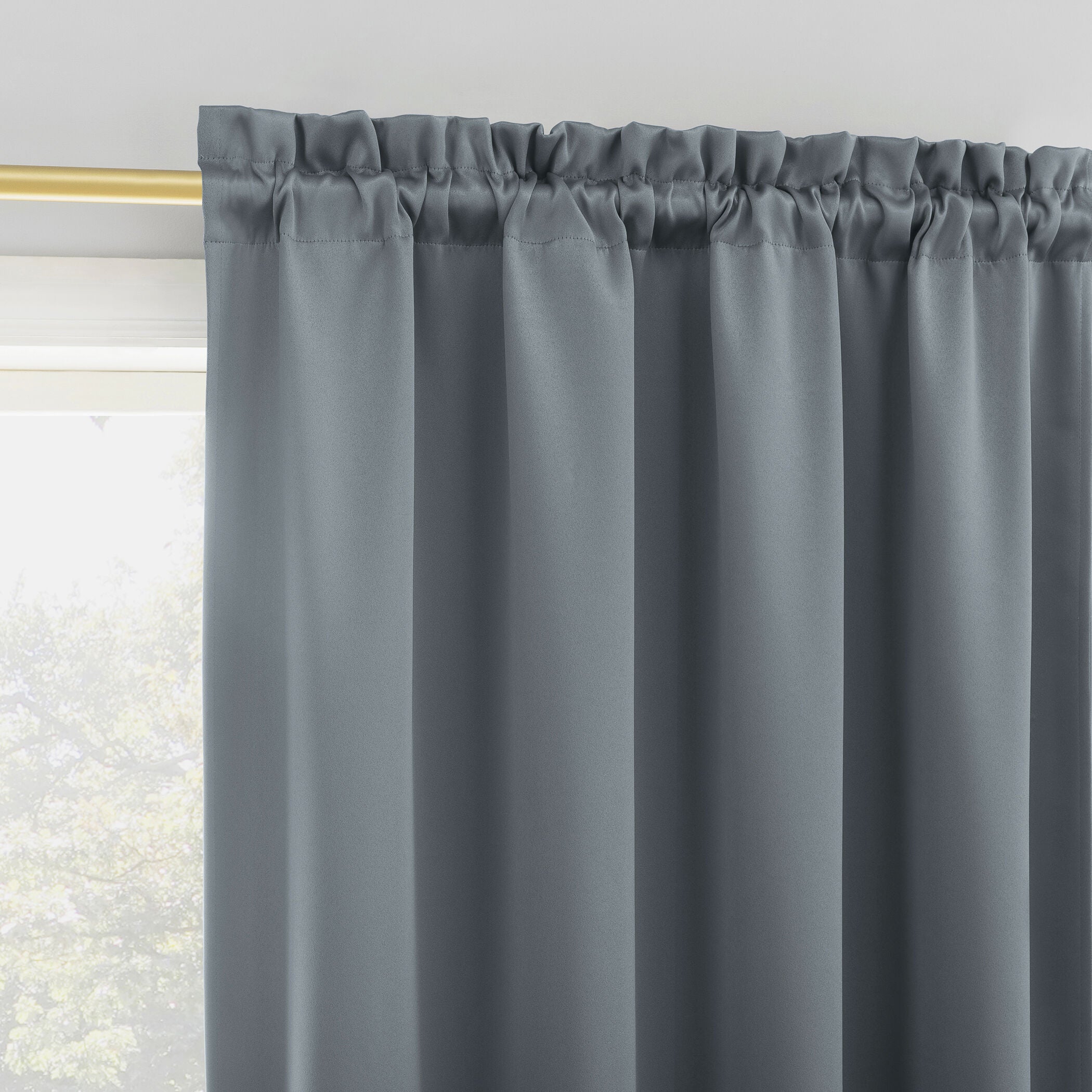 Sun Zero Blackout Greenwich Rod-Pocket Panel, STONE, on-hover image number 1