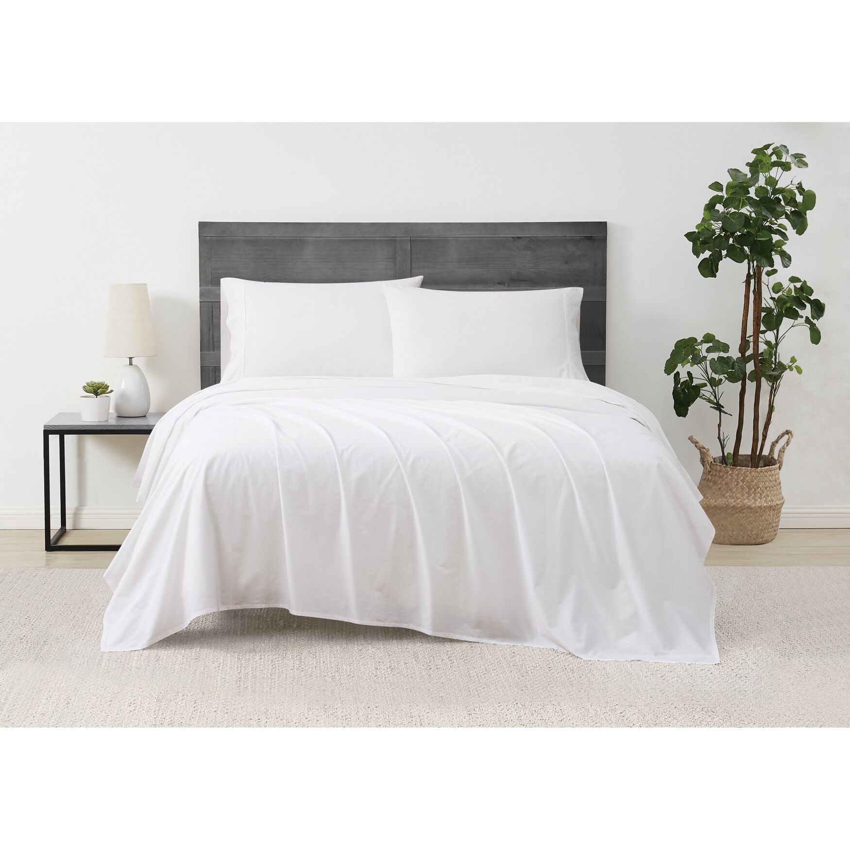 Solid Percale 4 Piece Sheet Set, , on-hover image number 1