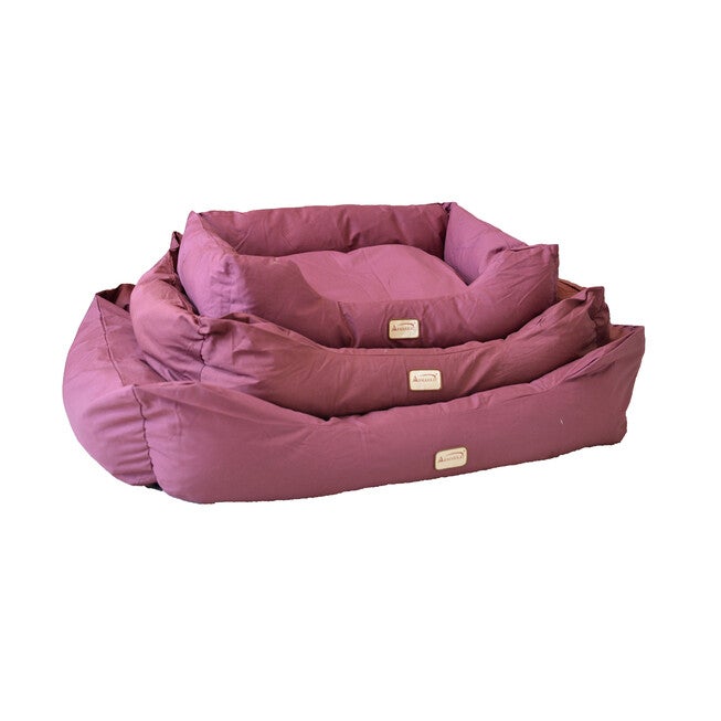 Bolstered Pet Dog Bed, Burgundy, Medium, , alternate image number null