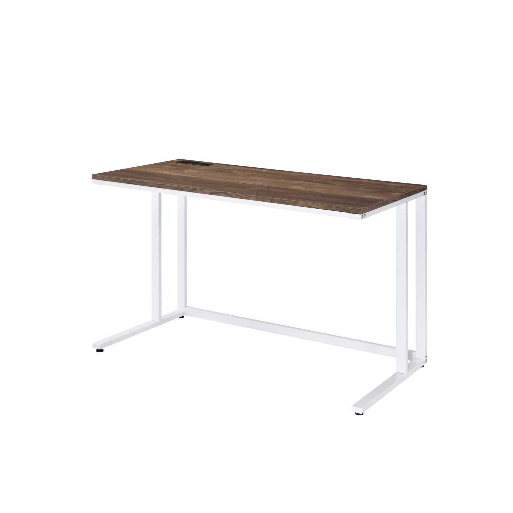 Built-In Usb Port Writing Desk, WALNUT WHITE, hi-res image number 0