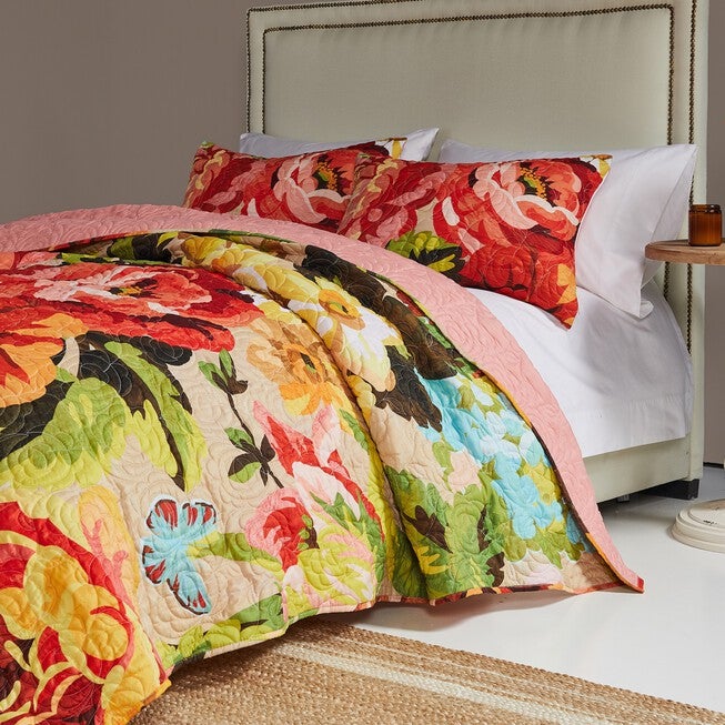 Senna Boho Floral Quilt And Pillow Sham Set, , alternate image number 3