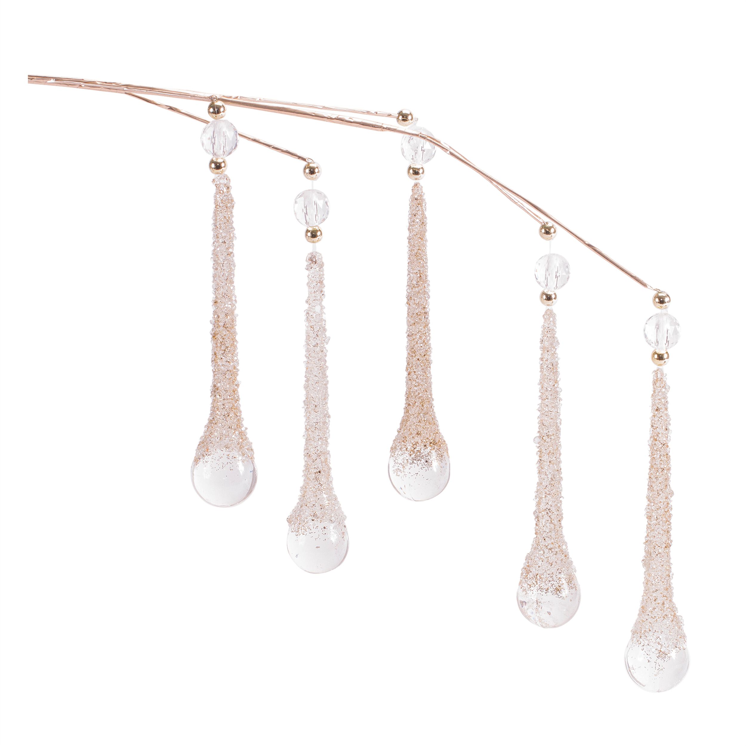 Beaded Icicle Drop Spray (Set of 2), GOLD CLEAR, hi-res image number 0