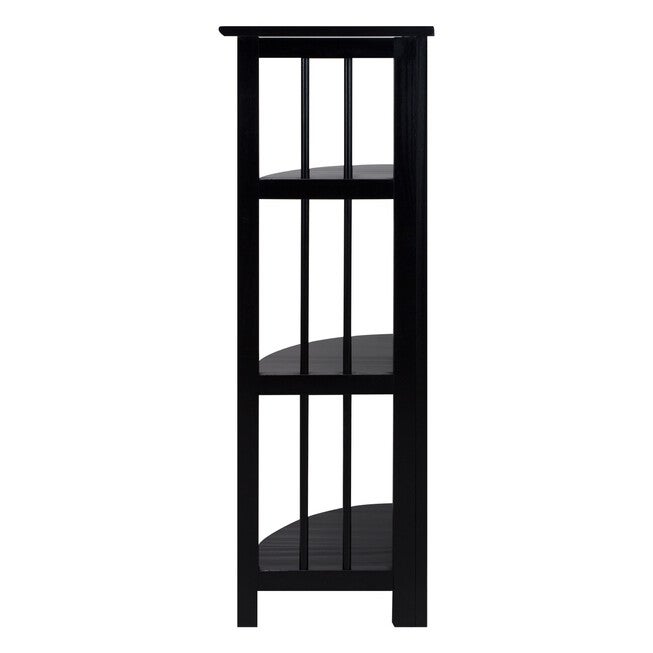 4-Shelf Corner Folding Bookcase-Black, , on-hover image number 1