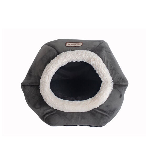 Gray Velvet Cat Bed, , alternate image number null