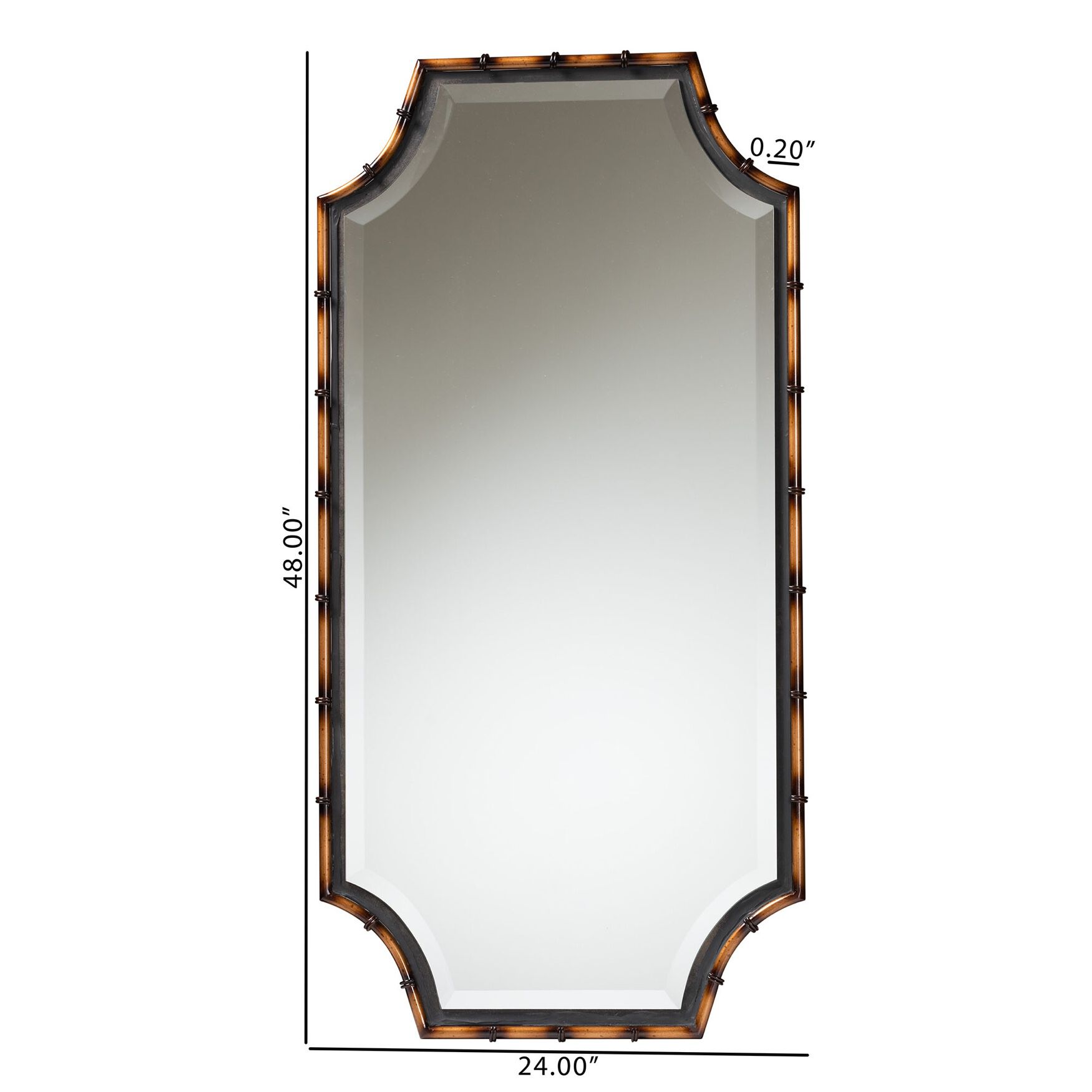 Lieven Rustic Glam And Luxe Two-Tone Light Brown And Black Finished Metal Accent Wall Mirror, , alternate image number 3
