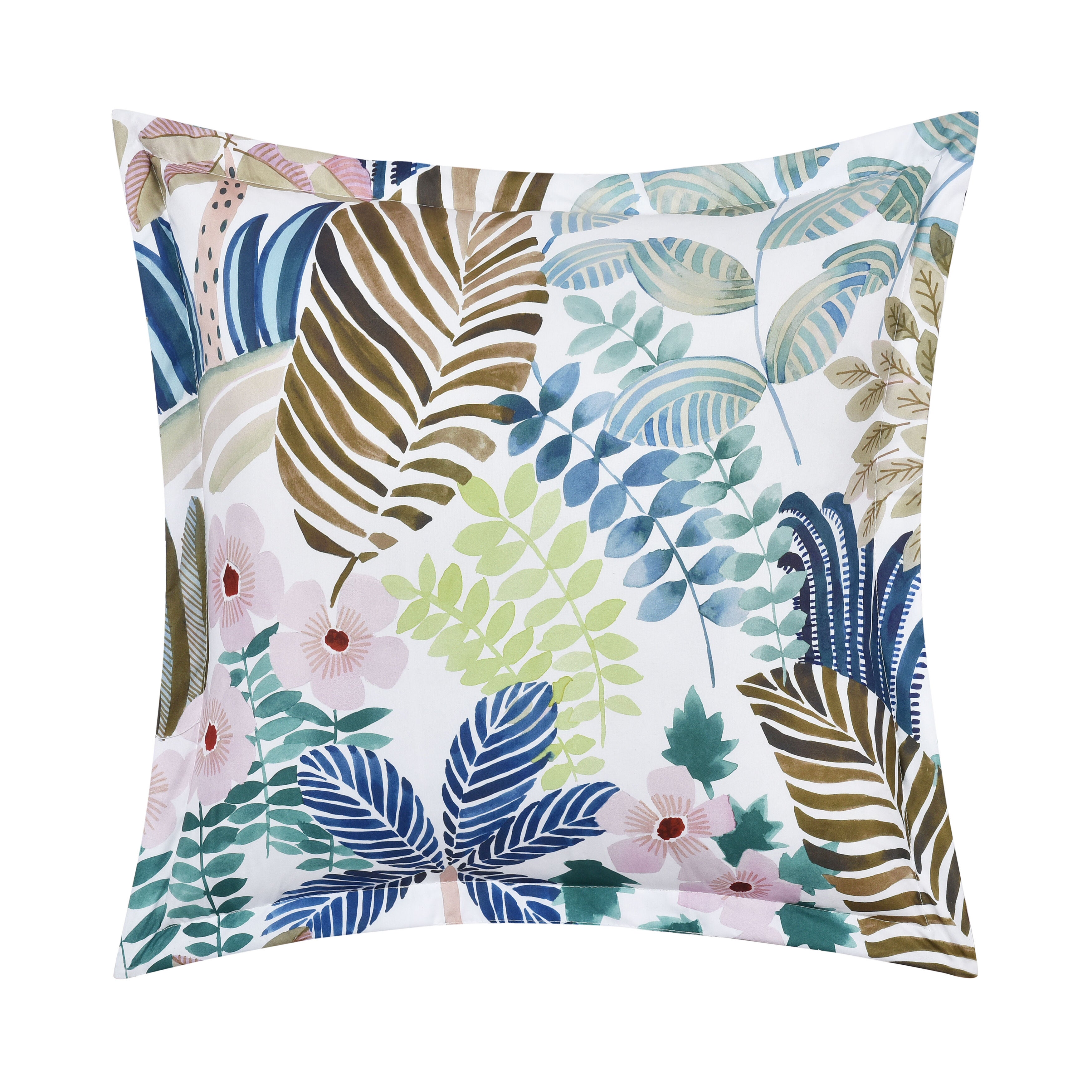 RAINFOREST 18 inches SQUARE DECORATIVE THROW PILLOW, TEAL, on-hover image number 1