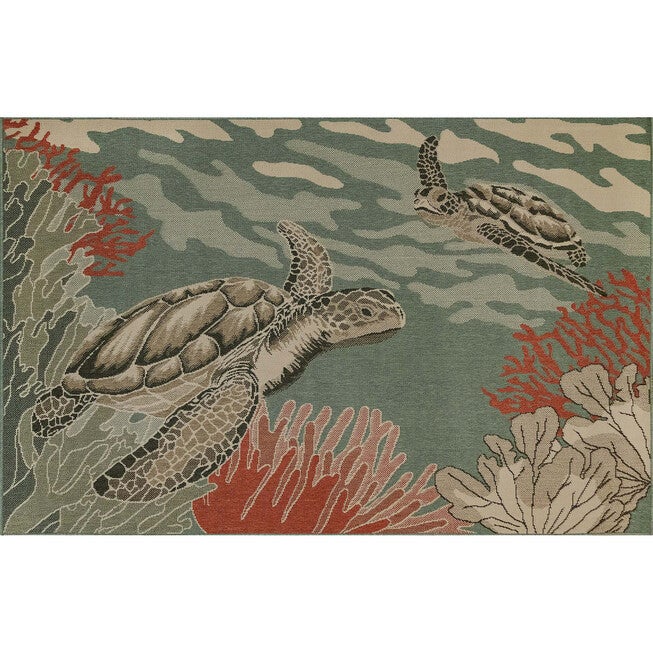 Liora Manne Riviera Seaturtles Indoor/Outdoor Rug, OCEAN, hi-res image number 0