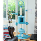Classic 65" Real Wood Five Levels Cat Tree With Perch, Condo, Hanging Tunnel, , on-hover image number null