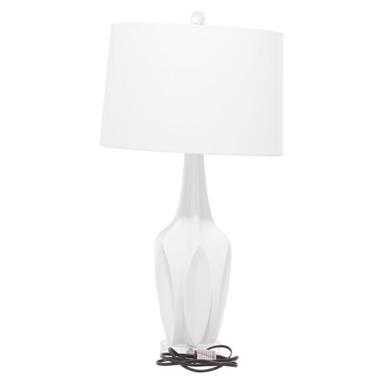 White Polystone Coastal Accent Lamp, , on-hover image number null
