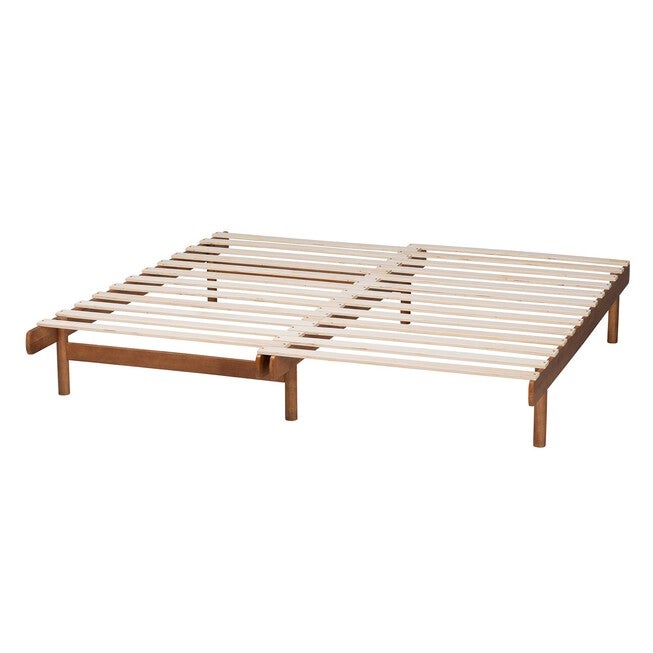 Bolivia Mid-Century Modern Walnut Brown Wood Expandable Twin To King Bed Frame, , alternate image number null
