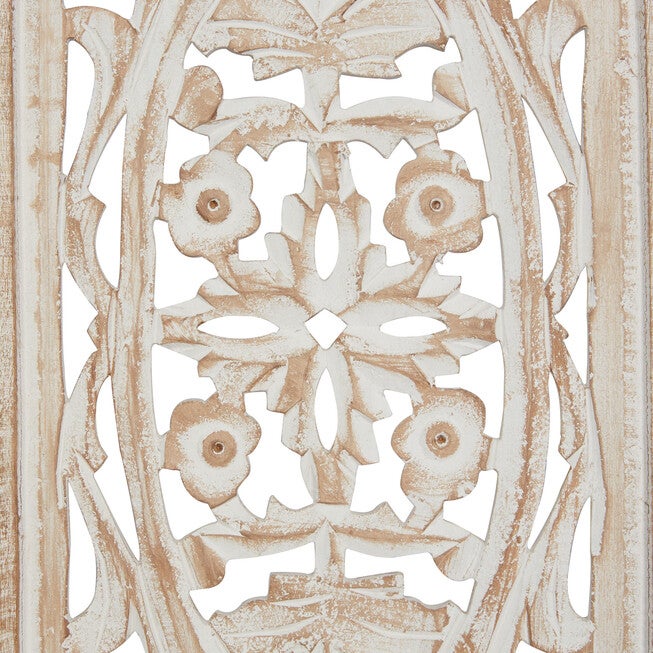 Cream Traditional Floral Mango Wood Wall Décor, , alternate image number 3