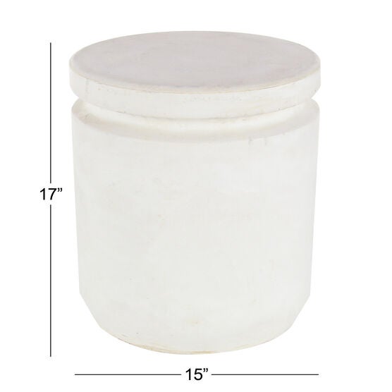 White Fiber Clay Industrial Stool, , alternate image number null