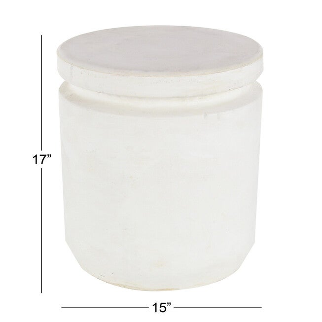 White Fiber Clay Industrial Stool, , alternate image number 5