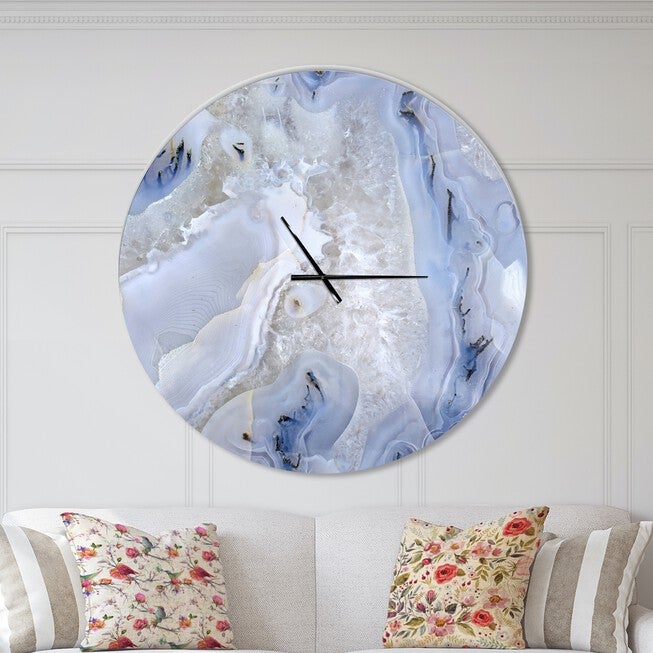 Agate Stone Modern Wall Clock, WHITE, hi-res image number 0