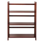 3-Shelf Folding Stackable Bookcase 27.5" Wide-Walnut, WALNUT, hi-res image number null