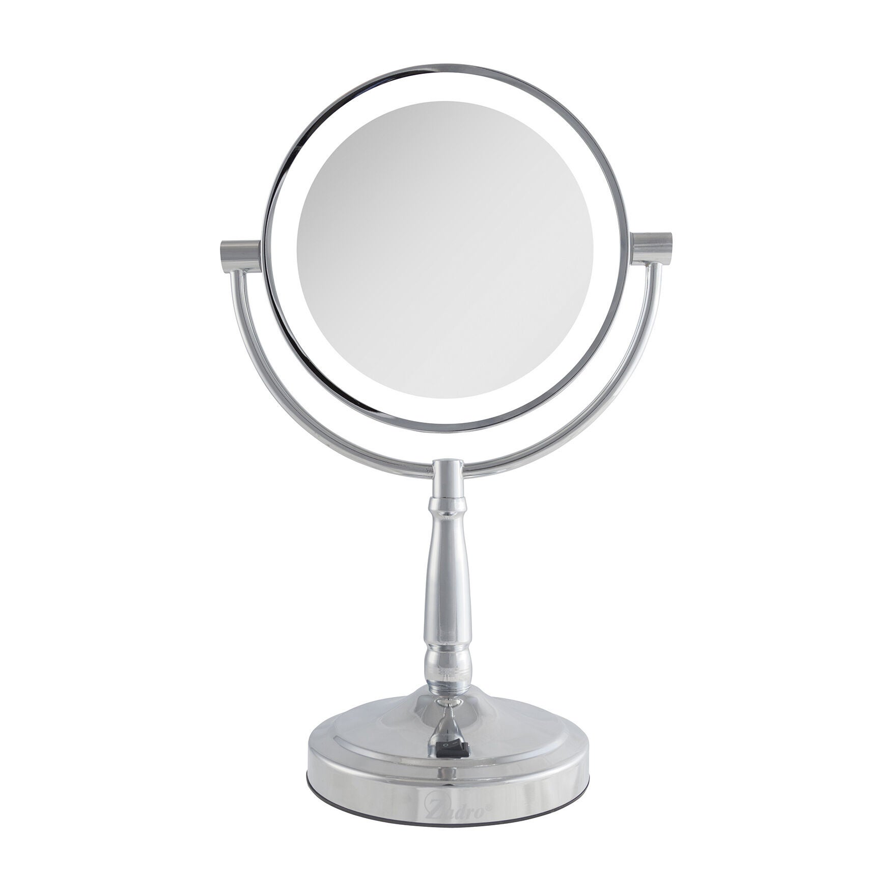 Cordless Dual-Sided LED Lighted Vanity Mirror, CHROME, hi-res image number 0