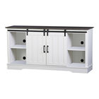 Finley 56-inch TV Stand with 2 Barn Doors, GRAY WHITE, hi-res image number null