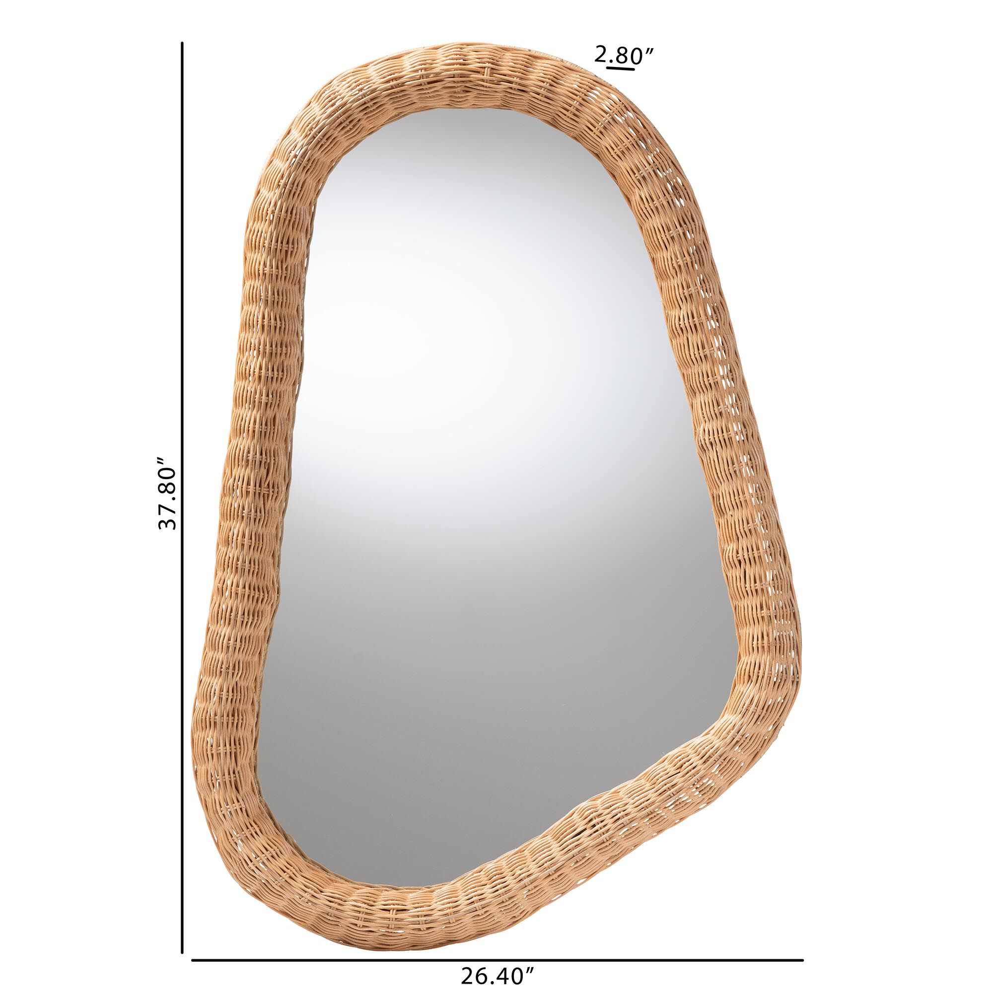 Ulrica Natural Rattan Wall Mirror, HONEY, alternate image number 4