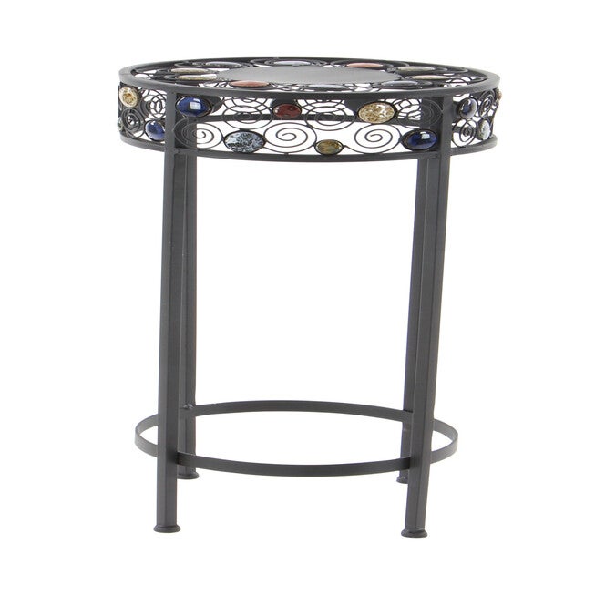 Set Of 3 Black Metal Traditional Plantstand, , on-hover image number 1