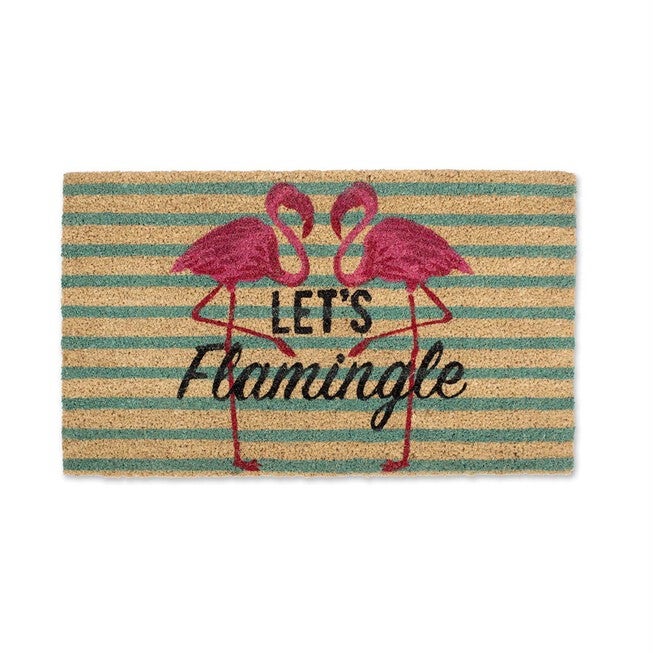 Lets Flamingle Doormat Floor Coverings, PINK, hi-res image number 0
