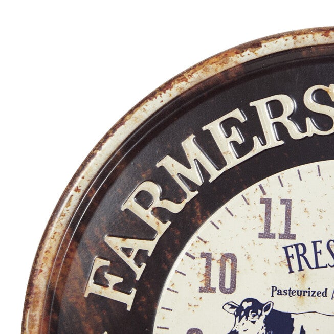 Set Of 2 Black Metal Farmhouse Wall Clock, , alternate image number 7