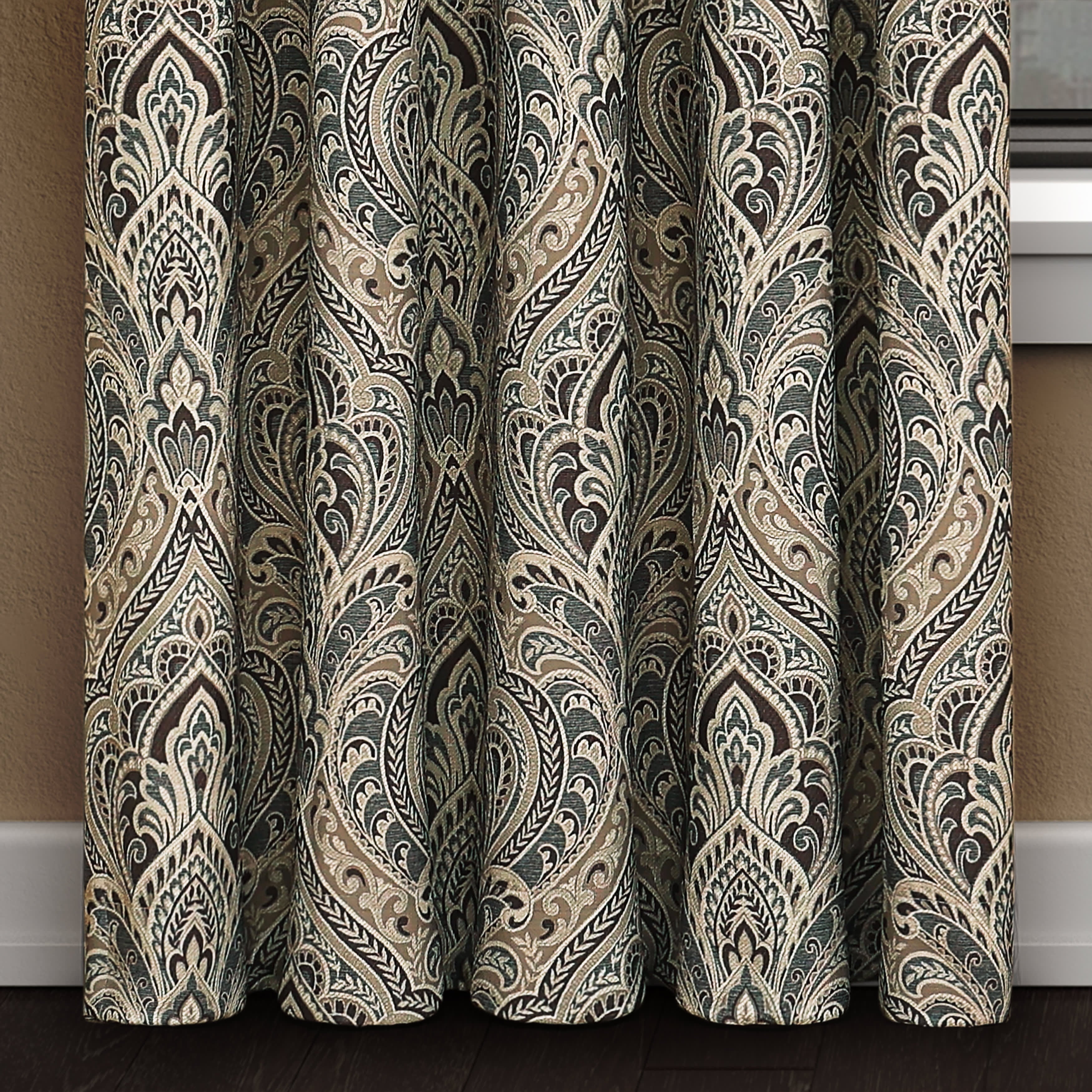 Maren 84 Inch Window Panel Pair, CHOCOLATE, alternate image number 2