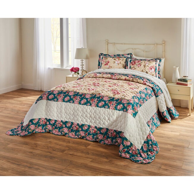 Blossom Bedspread Collection, JADE FLORAL, hi-res image number 0