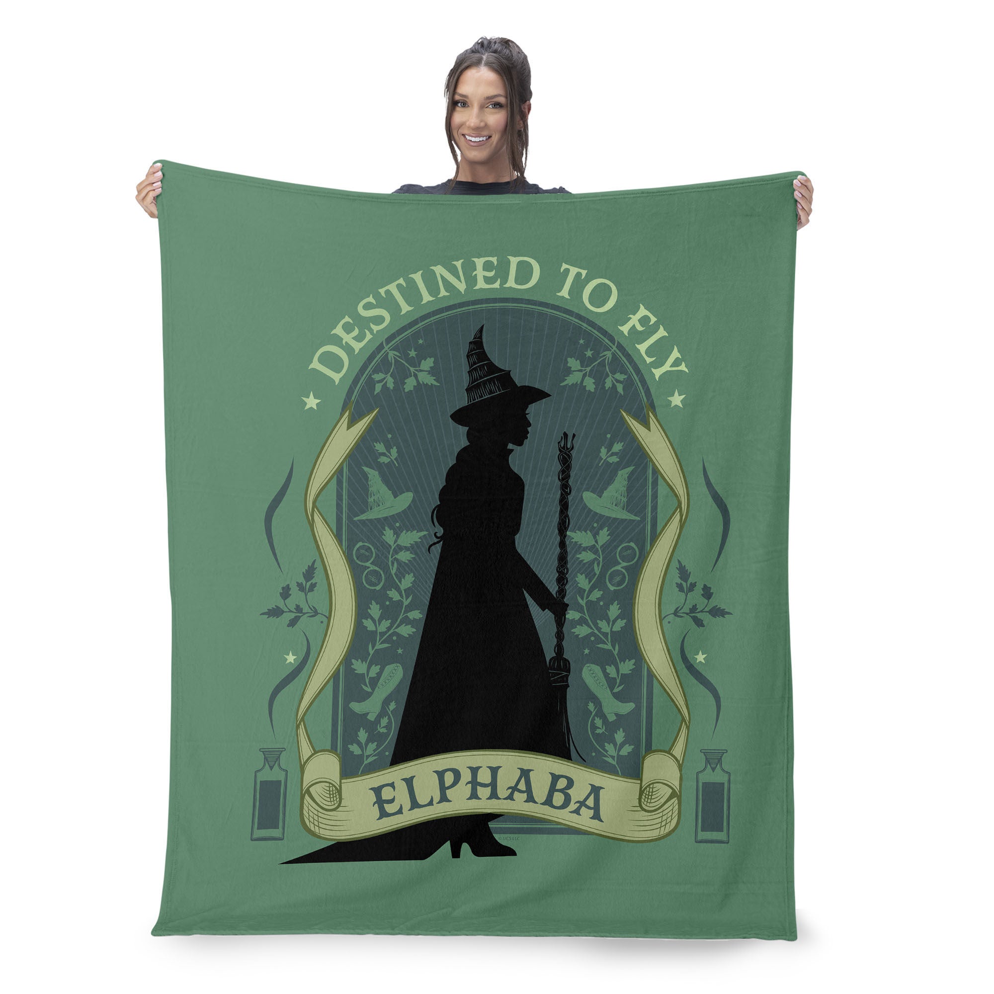 Wicked Silk Touch Sherpa Throw Blanket 50x60 inches, GREEN, on-hover image number 1