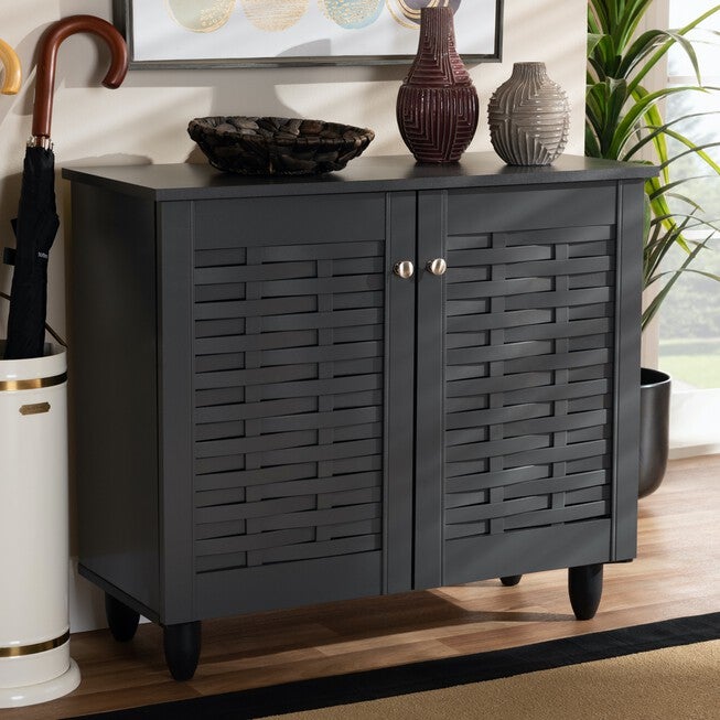 Winda 2-Door Wooden Entryway Shoe Storage Cabinet Furniture, , alternate image number null