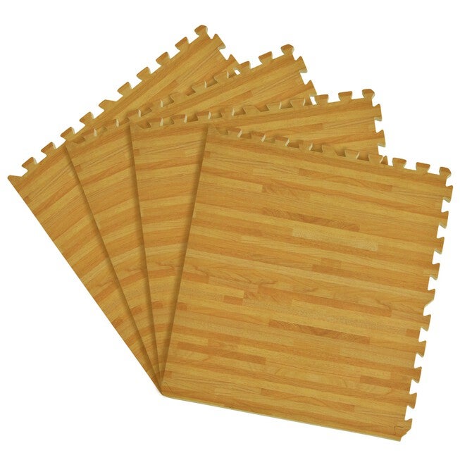 Interlocking Foam 24 inches x 24 inches Anti Fatigue Floor Tiles 4 tiles/16 Sq. Ft., PINE, hi-res image number 0