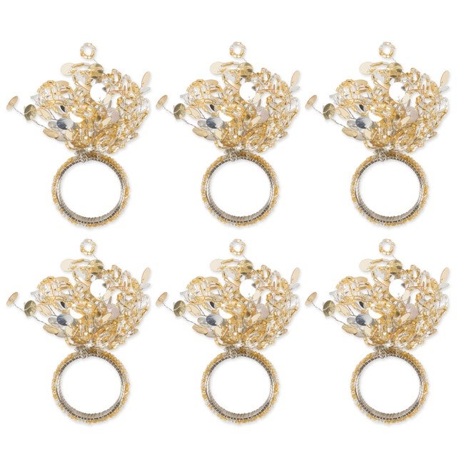 Sparkle Napkin Ring, Set of 6, GOLD, hi-res image number null