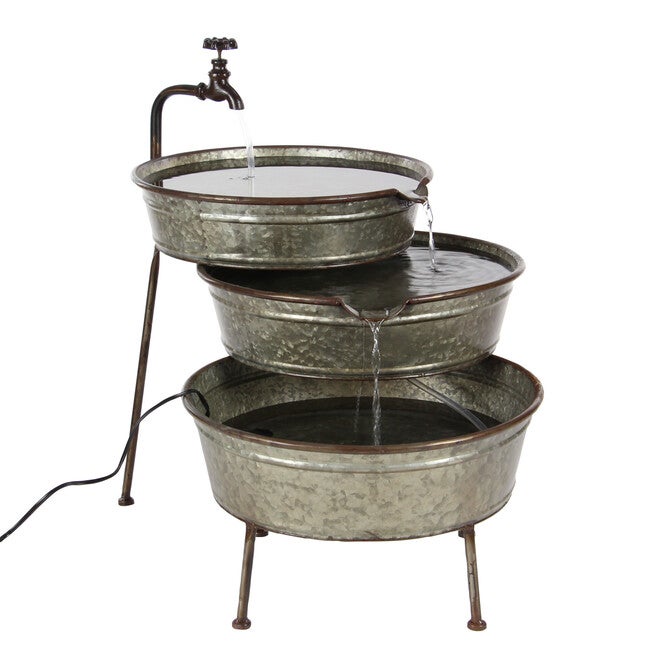 Grey Iron Farmhouse Fountain, GREY, hi-res image number 0