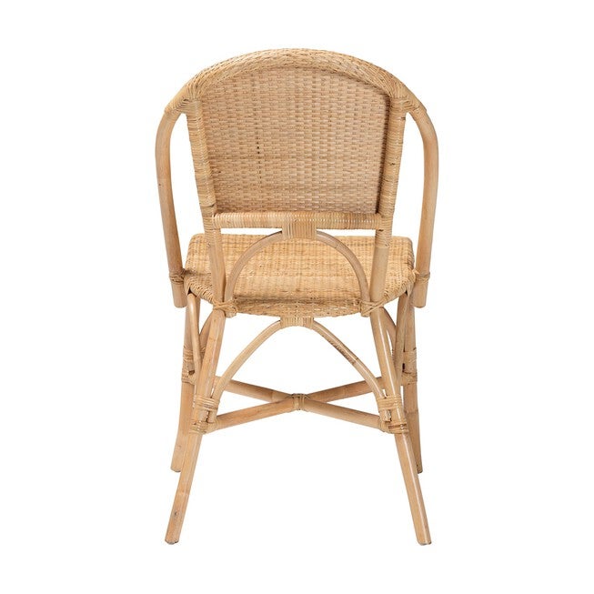 bali & pari Jaylyn Bohemian Natural Rattan Dining Chair, NATURAL, alternate image number null