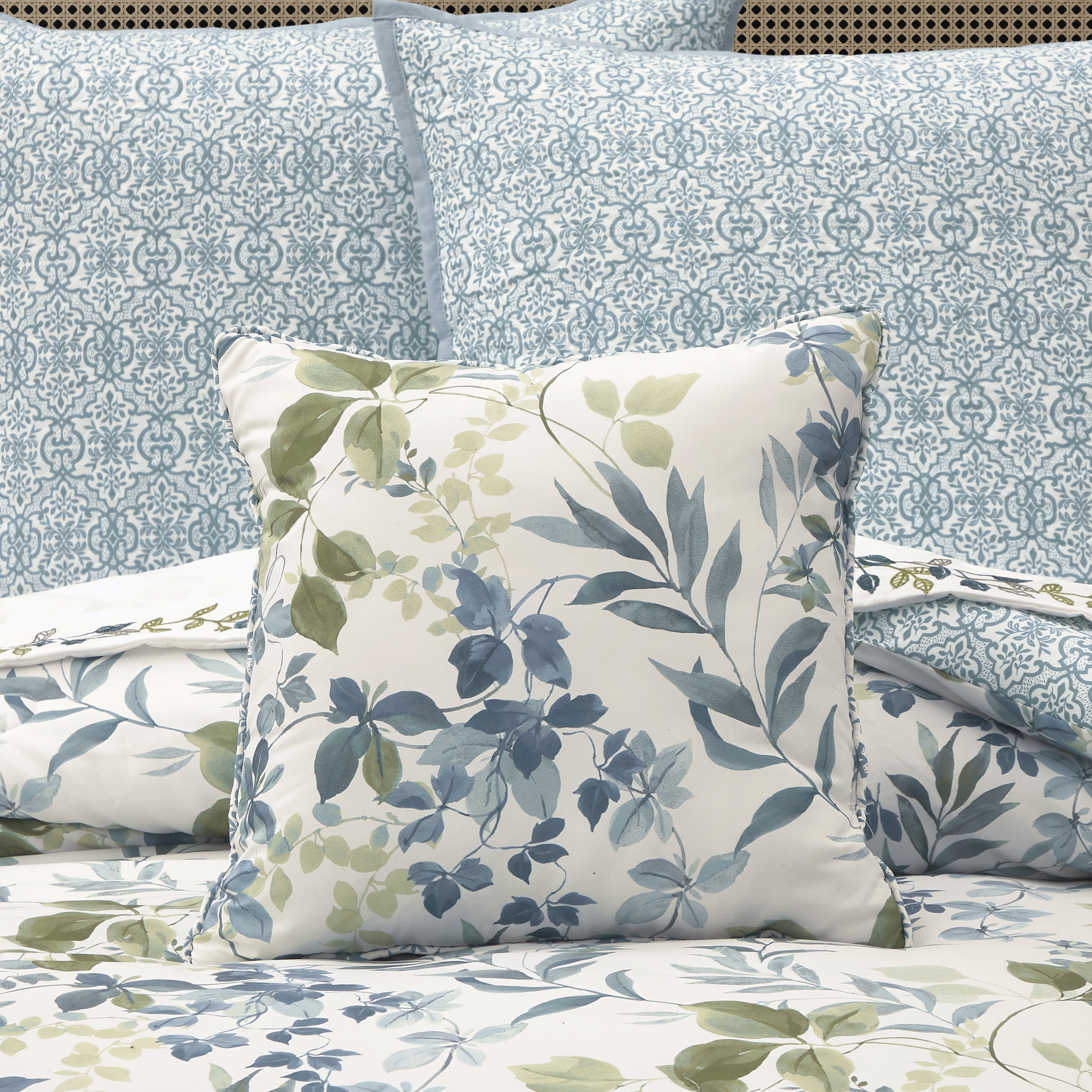 Evergreen Blue 16 Inch Square Decorative Throw Pillow, BLUE, alternate image number 1